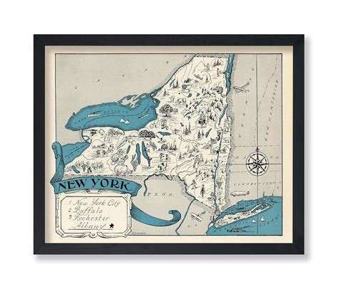 Amazon Monem Art Vintage Map Poster Retro New York Map Print