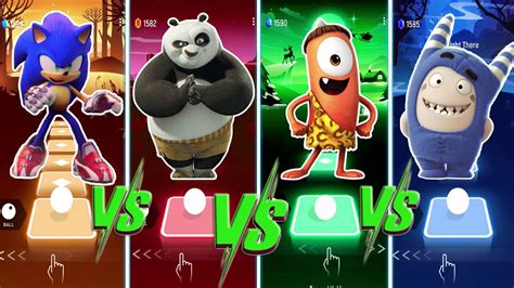 Sonic Vs Kung Fu Panda Vs Spookiz Vs Oddbods House Tiles Hop Youtube