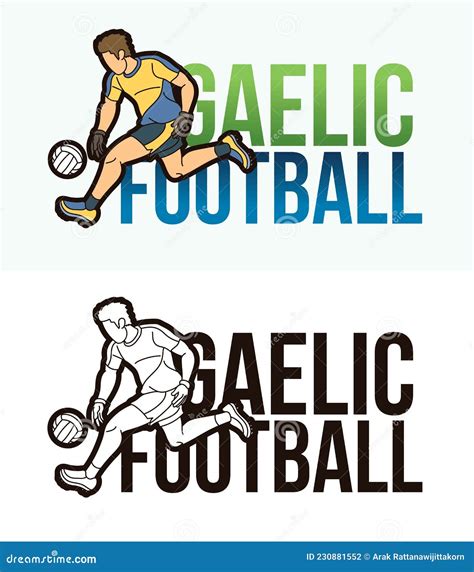 Gaelic Football Man Player Cartoon Sport Graphic Vector Cartoondealer