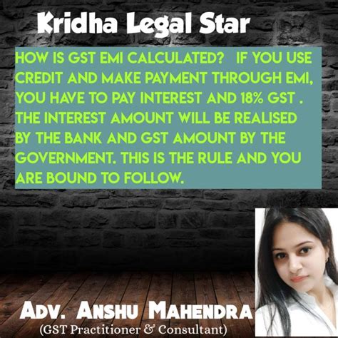 GST EMI CALCULATION Business Man Government Practitioner