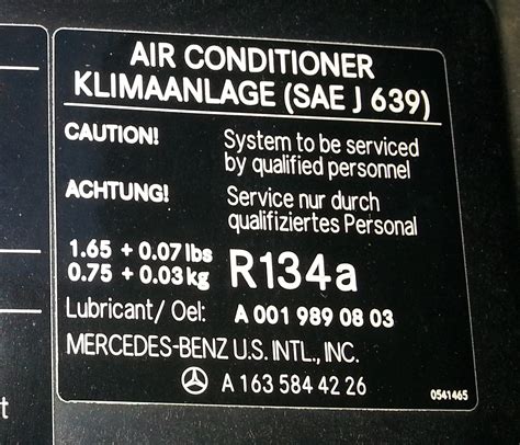 Mercedes Ac Refrigerant Capacity Chart A Visual Reference Of Charts