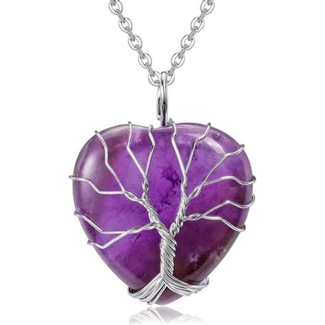 Collier de cristal de guérison en Quartz rose naturel Arbre de vie