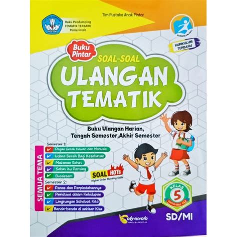 Jual BUKU PINTAR SOAL ULANGAN TEMATIK DAN PELAJARAN SD KELAS 1 2 3 4 5