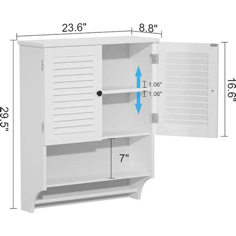 Medicine Cabinet With Towel Bar Bathroom Wall Cabinet Storage Cabinet White 8 9 D X 23 6 W