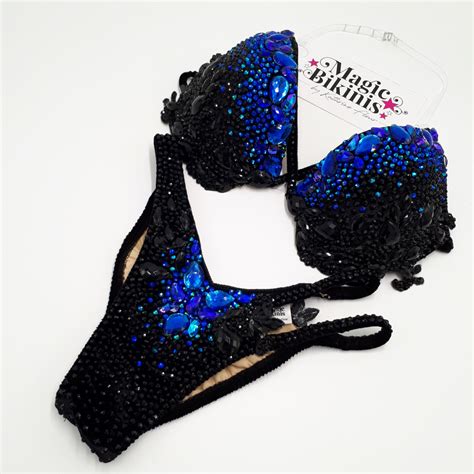 Best 13 Purple Blue Bikini Competition IFBB NPC Bikini WBFF Bodybuilding Suit