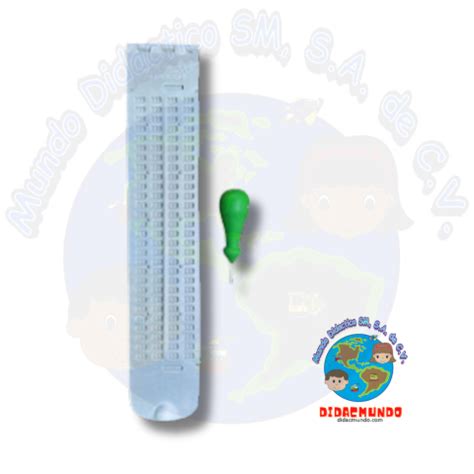 Regleta Braille Metálica aluminio 428 con punzón Mundo Didáctico