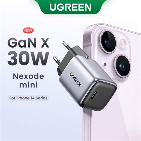 Carregador UGREEN 20W 30W GaN PD Rápido USB Tipo C PD3 0 QC3 0