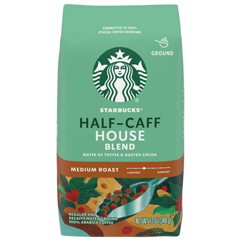 Save On Starbucks Half Caff House Blend Medium Roast Ground Coffee Order Online Delivery Giant