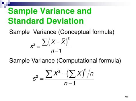 Sample Variance S2 Formula - Sample Site g