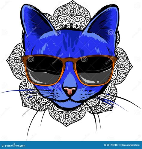 Vector Illustration Of Cat In Sunglasses On White Background Stock Vector Illustration Of