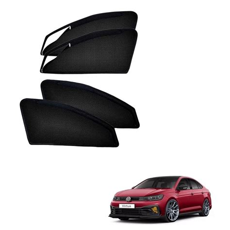 Auto Addict Zipper Magentic Car Sunshades Set Of Pcs Black For