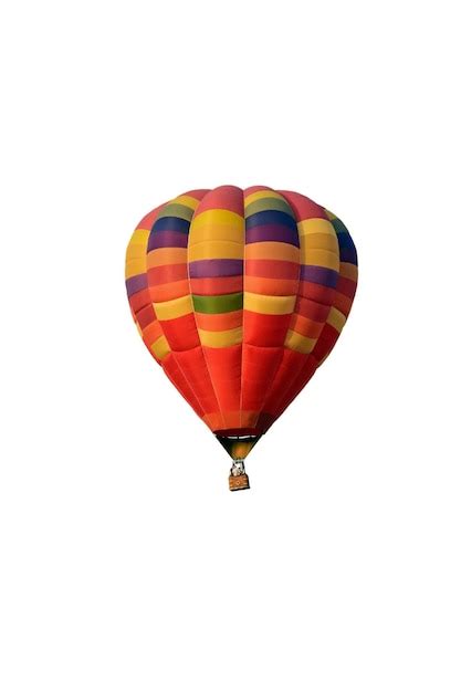 Premium Photo Colorful Striped Hot Air Balloon With Gondola Floating
