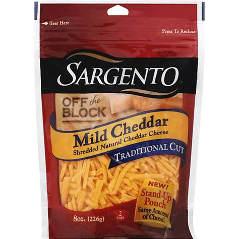 Sargento Off The Block Mild Cheddar Shredded Natural Cheddar Cheese