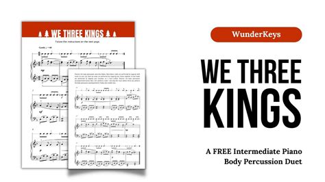 We Three Kings Free Piano Sheet Music For Intermediate Students By