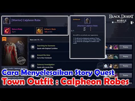 Cara Menyelesaikan Story Quest Town Outfit Calpheon Robes Black