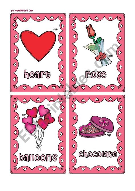 St Valentine´s Day Flashcards 1 Esl Worksheet By Chadelel