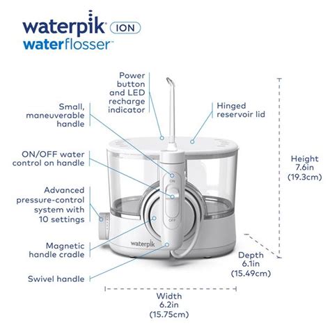 White Waterpik ION Countertop Cordless Water Flosser