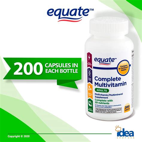 Equate Complete Multivitamin Multimineral Supplement Adults 200 Count