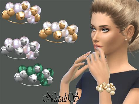 The Sims Resource Giant Pearls And Beads Bracelet By Natalis Sims