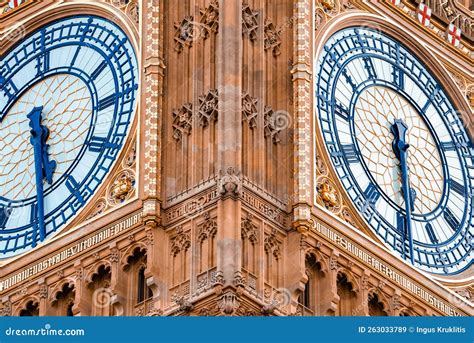 Close Up View Of The Big Ben Clock Tower And Westminster In London