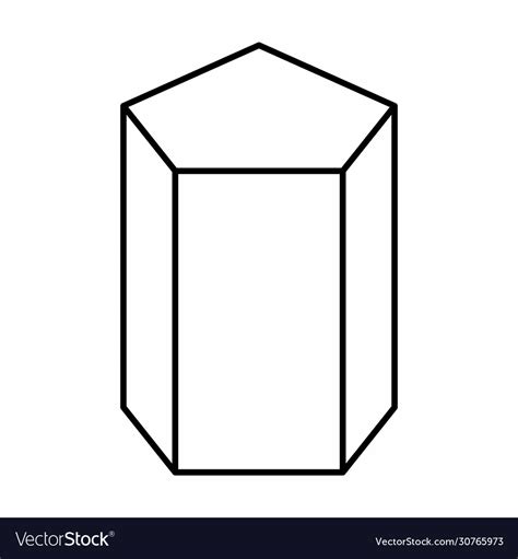 Pentagonal Prism Icon Royalty Free Vector Image