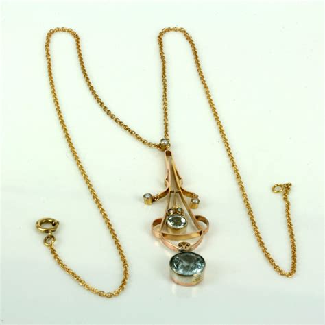 Buy Antique Edwardian Era Aquamarine And Pearl Necklace Kalmar Antiques