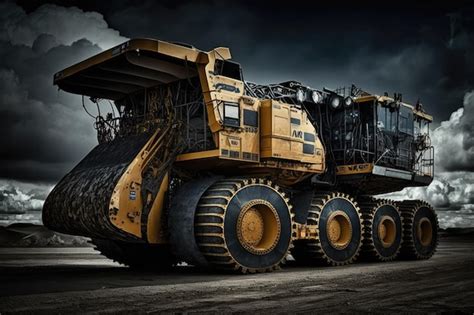 Premium Photo | Coal mining machinery and trucks