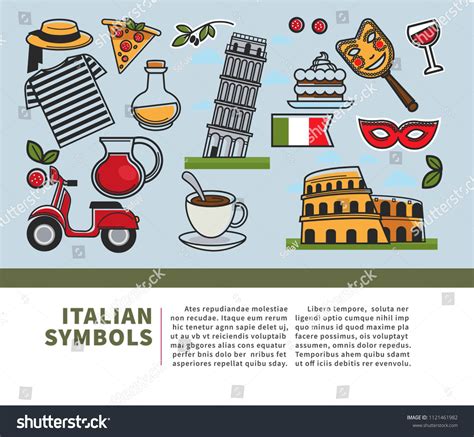 Italian Symbols Text Sample Poster Vector Stock Vector (Royalty Free ...