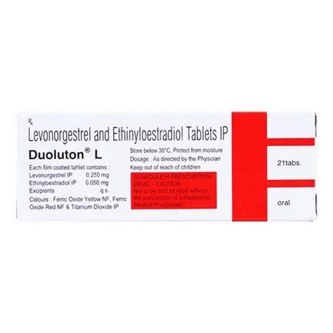 Levonorgestrel Duoluton L Tablet Tablets Dose Mg At Rs