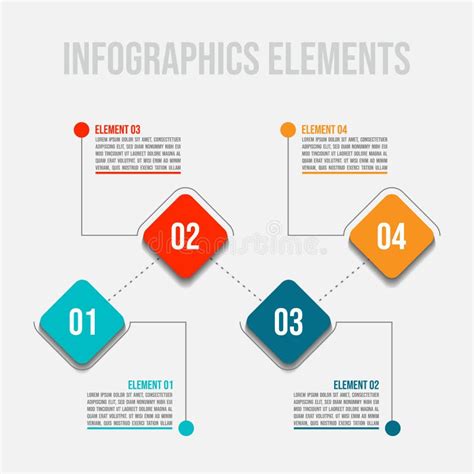 Plantilla De Infografía De Línea De Tiempo De 4 Pasos Ilustración del