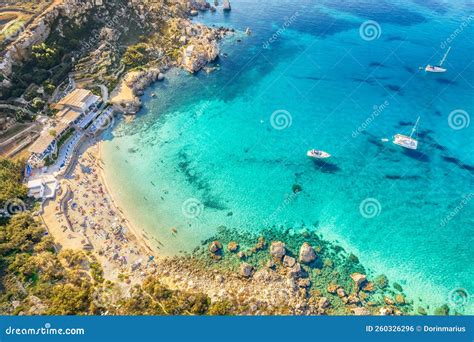 Landscape with Paradise Bay Beach, Malta Editorial Photo - Image of ...