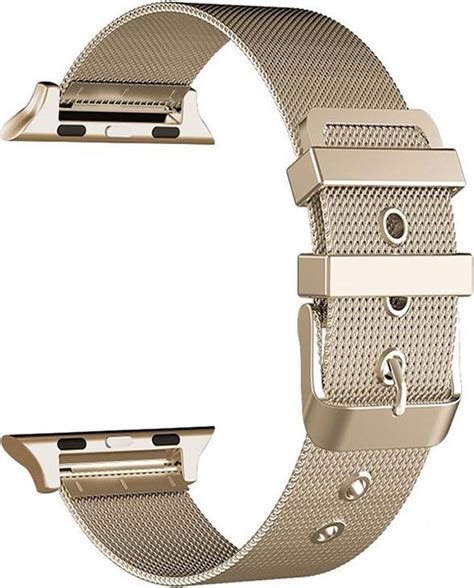 Smartwatchbandje By Qubix Milanese Met Gesp Bandje Vintage Goud