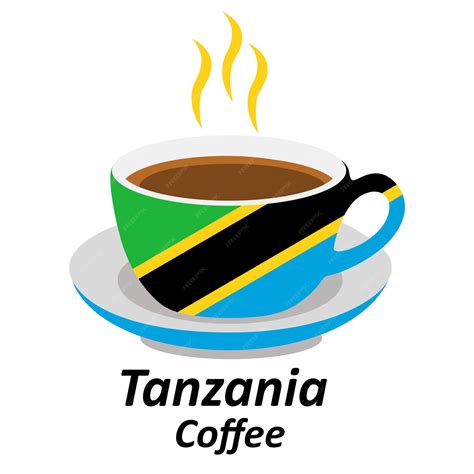 Premium Vector Tanzania Coffee Cup Icon Tanzanian Coffeeshop Logo