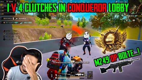 1v4 Clutches In Conqueror Lobby Road To Asia Top Conqueror Pubg