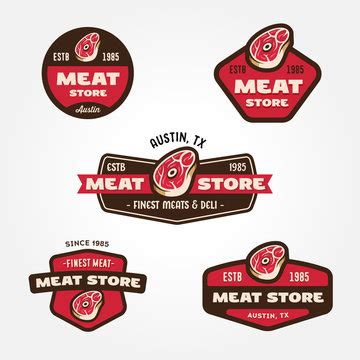 meat market logo images browse  stock  vectors