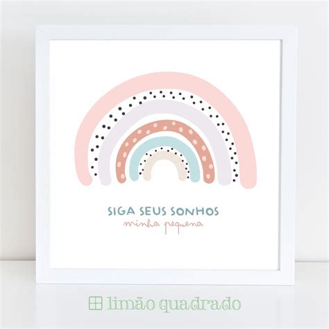 Quadro Infantil Arco Iris Comprar em Limão Quadrado