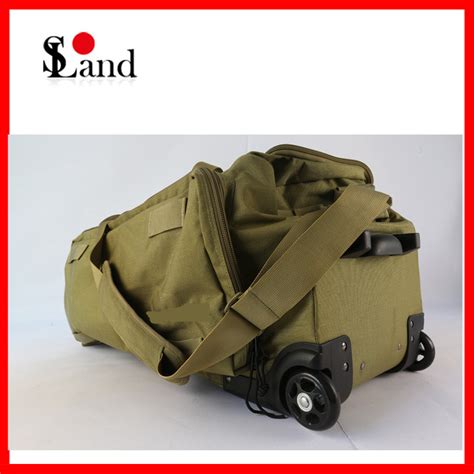 Military Tactical Inches Rolling Wheeled Trolley Bag With Shoulder