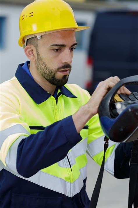 Man Operating Controls In Cockpit Stock Photo Image Of Controls