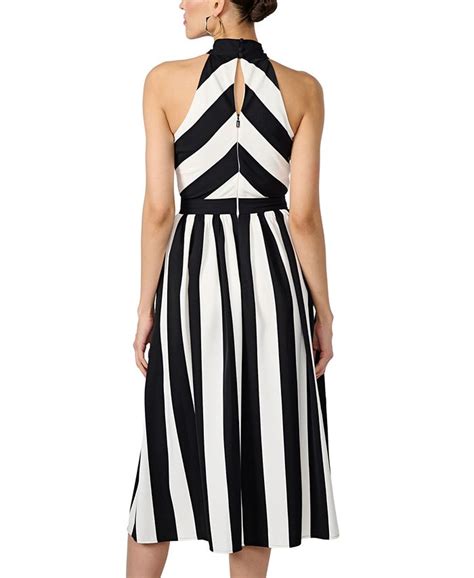 Karl Lagerfeld Paris Womens Striped Halter Neck Dress Macys