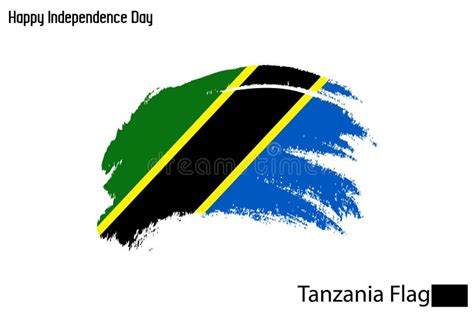 Tanzania National Flag Artistic Grunge Brush Stroke Concept Vector