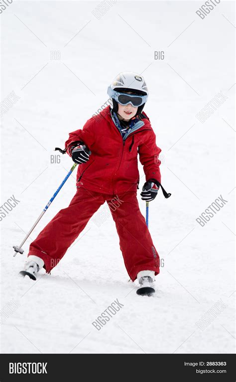 Boy Skiing Image And Photo Free Trial Bigstock