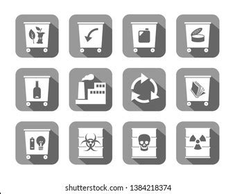 Waste Disposal Flat Icons Vector Garbage Stock Vector Royalty Free