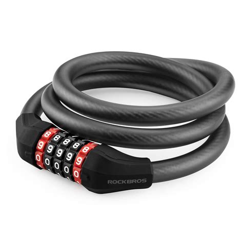 Rockbros Bike Lock High Security Combination Cable Lock With 5 Digits