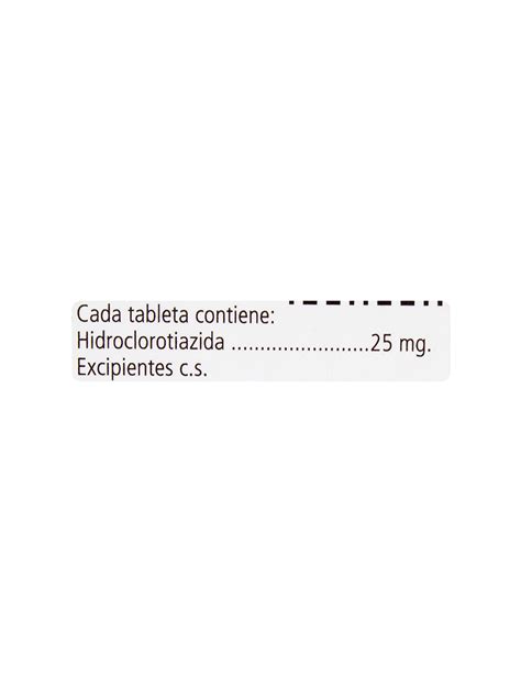 Hidroclorotiazida Genfar 30 Tabletas 25mg