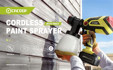 Amazon Cacoop Cordless Paint Sprayer Gun W Ah Battery And Fast