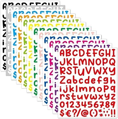 Amazon Sheets Alphabet Stickers Colors Self Adhesive Number