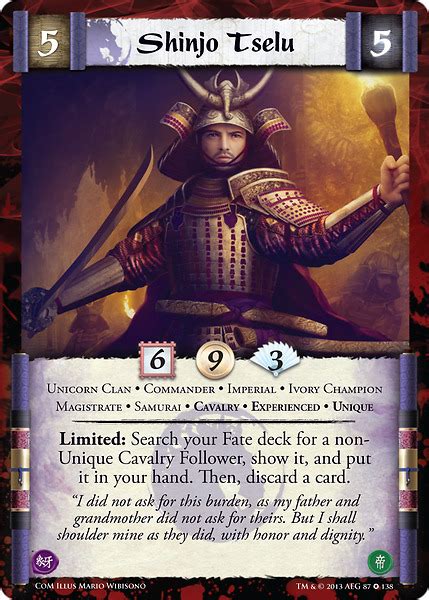 Shinjo Tselu Exp Card L5r Legend Of The Five Rings Wiki Fandom