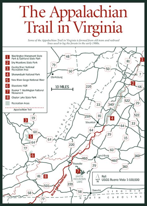 The Appalachian Trail In Virginia Map Appalachian Trail Virginia