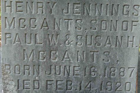 Henry Jennings Mccants M Morial Find A Grave