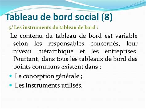 Bilan Social Et Tableaux De Bord Des Outils De Pilotage Au Service Des